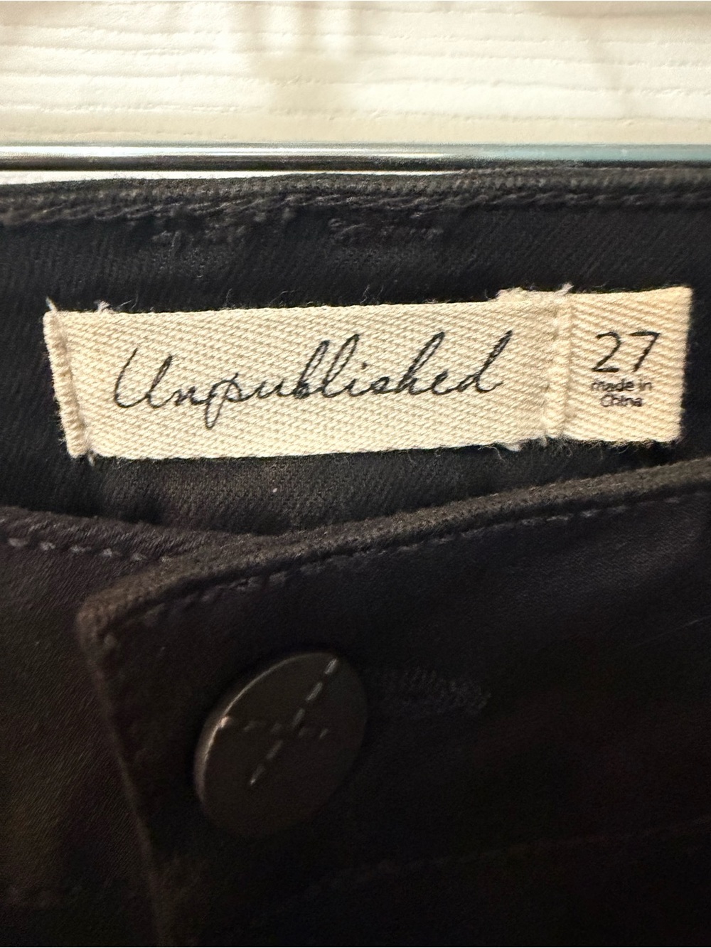 NWT Anthropologie Unpublished Olivia High Rise Black Skinny Jeans Sz 27 - Picture 4 of 7
